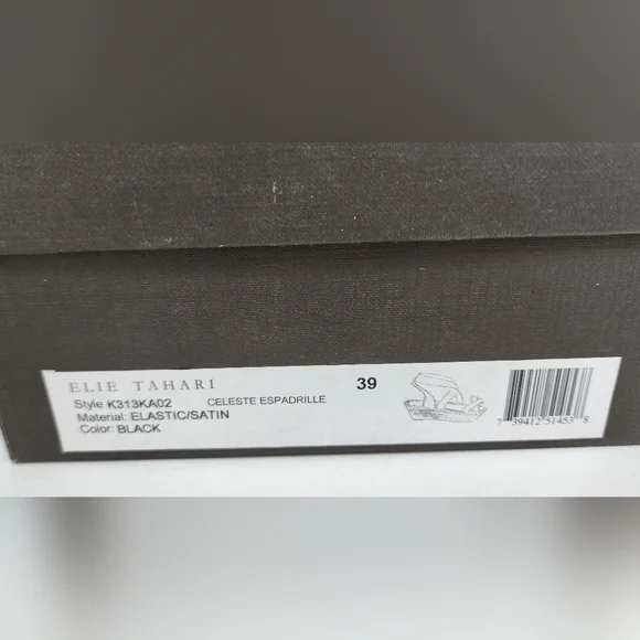 Elie Tahari Black Espradrille Platform Elastic Sandals EUC - Picture 10 of 10